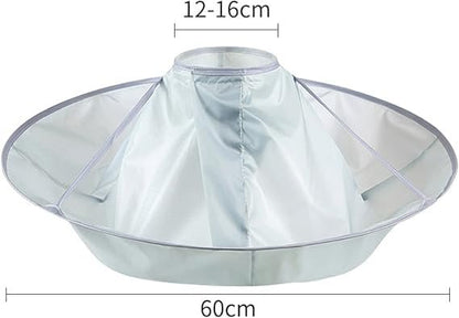 Waterproof Haircut Cape Umbrella - Portable Hair Clippings Catcher for Adults & Kids, Reusable Anti-Static Nylon Hairdressing Cloak for Salon & DIY Home Use (Gray, One Size)
