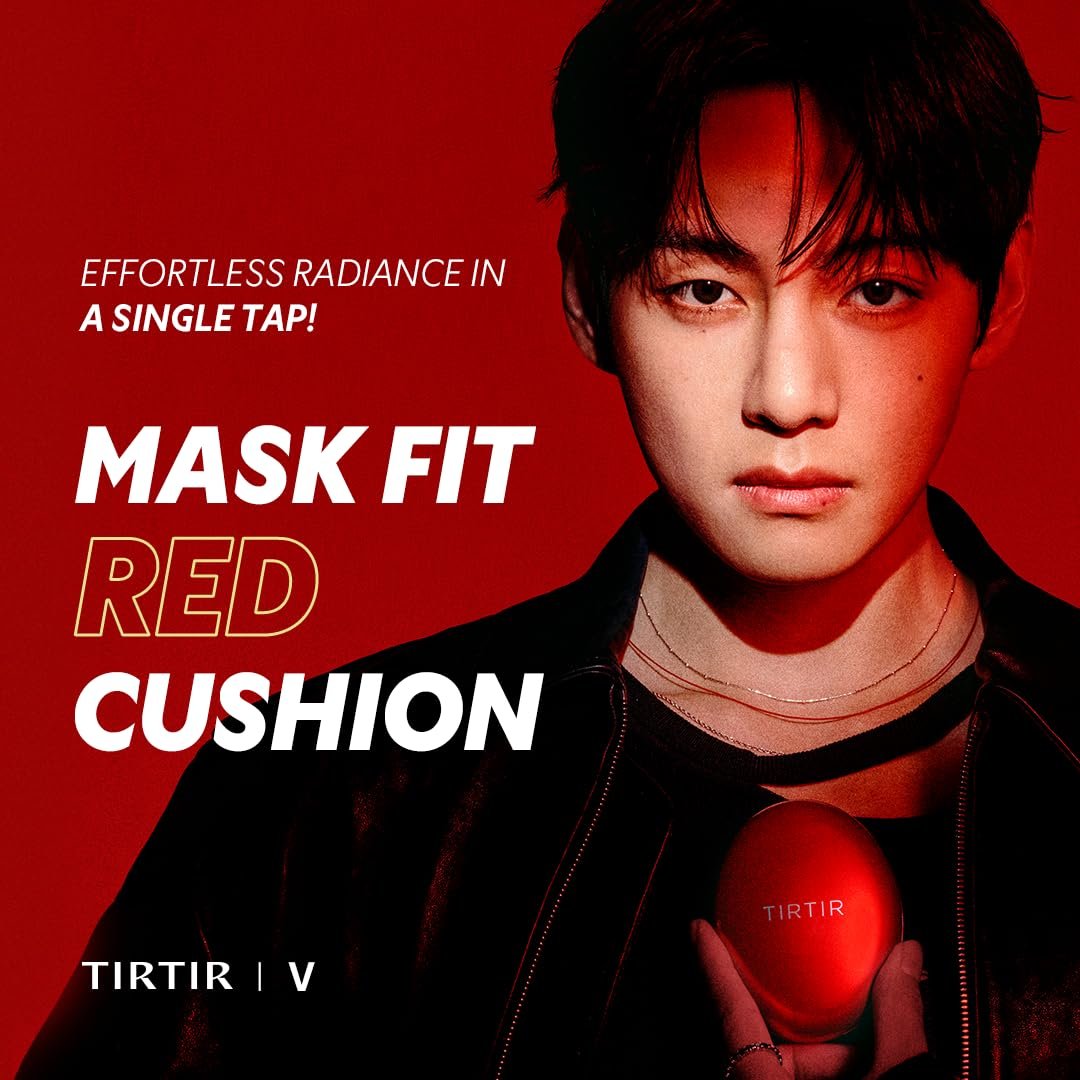 TIRTIR Mask Fit Red Cushion Foundation – Full Coverage, Weightless, Satin Glow Finish – 47N Ebony, 0.63 Fl Oz - görsel 3