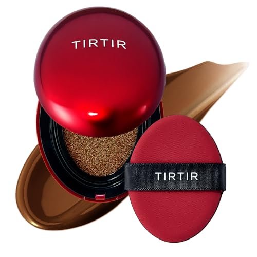 TIRTIR Mask Fit Red Cushion Foundation – Full Coverage, Weightless, Satin Glow Finish – 47N Ebony, 0.63 Fl Oz - görsel 2