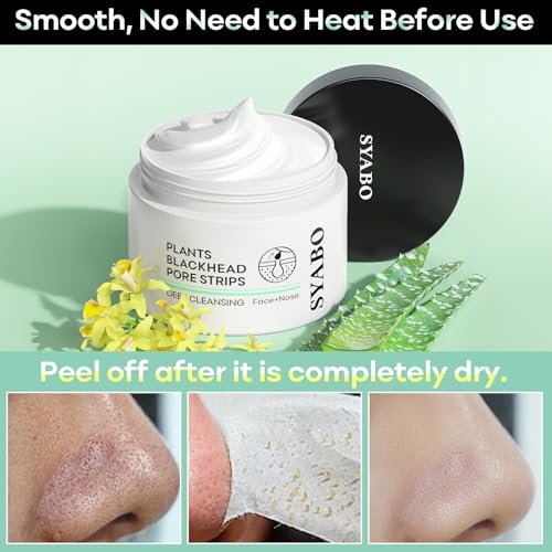 SYABO Blackhead Remover Nose Pore Strips - 100 Strips + 50g Peel Off Mask, Deep Cleansing Face Mask for Blackheads Removal, Aloe Vera Infused Avelisse