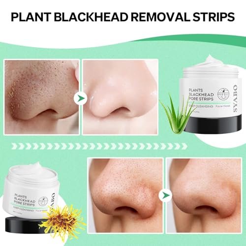 SYABO Blackhead Remover Nose Pore Strips - 100 Strips + 50g Peel Off Mask, Deep Cleansing Face Mask for Blackheads Removal, Aloe Vera Infused Avelisse
