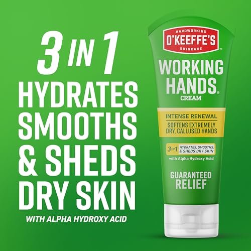O'Keeffe's Working Hands Intense Renewal Hand Cream with Urea, 3 oz Tube – Softens & Smooths Extremely Dry, Callused Hands - görsel 6