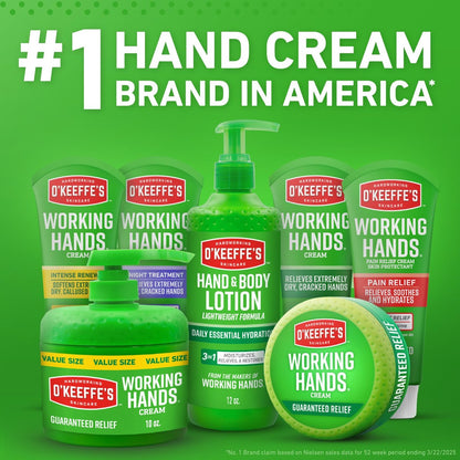 O'Keeffe's Working Hands Intense Renewal Hand Cream with Urea, 3 oz Tube – Softens & Smooths Extremely Dry, Callused Hands