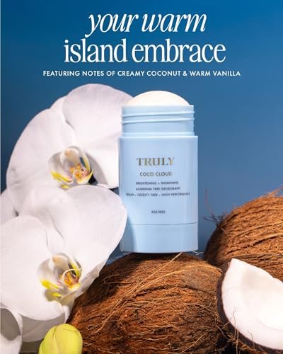 Truly Beauty Coco Cloud Deodorant – Aluminum-Free with Coconut Oil & Mandelic Acid for Odor, Ingrown Hairs & Discoloration (3 oz, Coconut Vanilla Scent) Avelisse