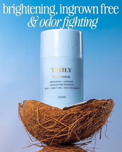 Truly Beauty Coco Cloud Deodorant – Aluminum-Free with Coconut Oil & Mandelic Acid for Odor, Ingrown Hairs & Discoloration (3 oz, Coconut Vanilla Scent) Avelisse