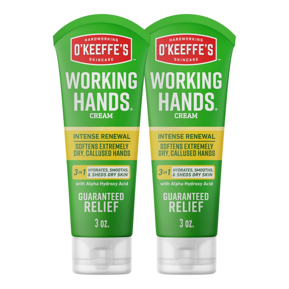 O'Keeffe's Working Hands Intense Renewal Hand Cream with Urea, 3 oz Tube (Pack of 2) – Softens & Smooths Extremely Dry, Callused Hands Avelisse