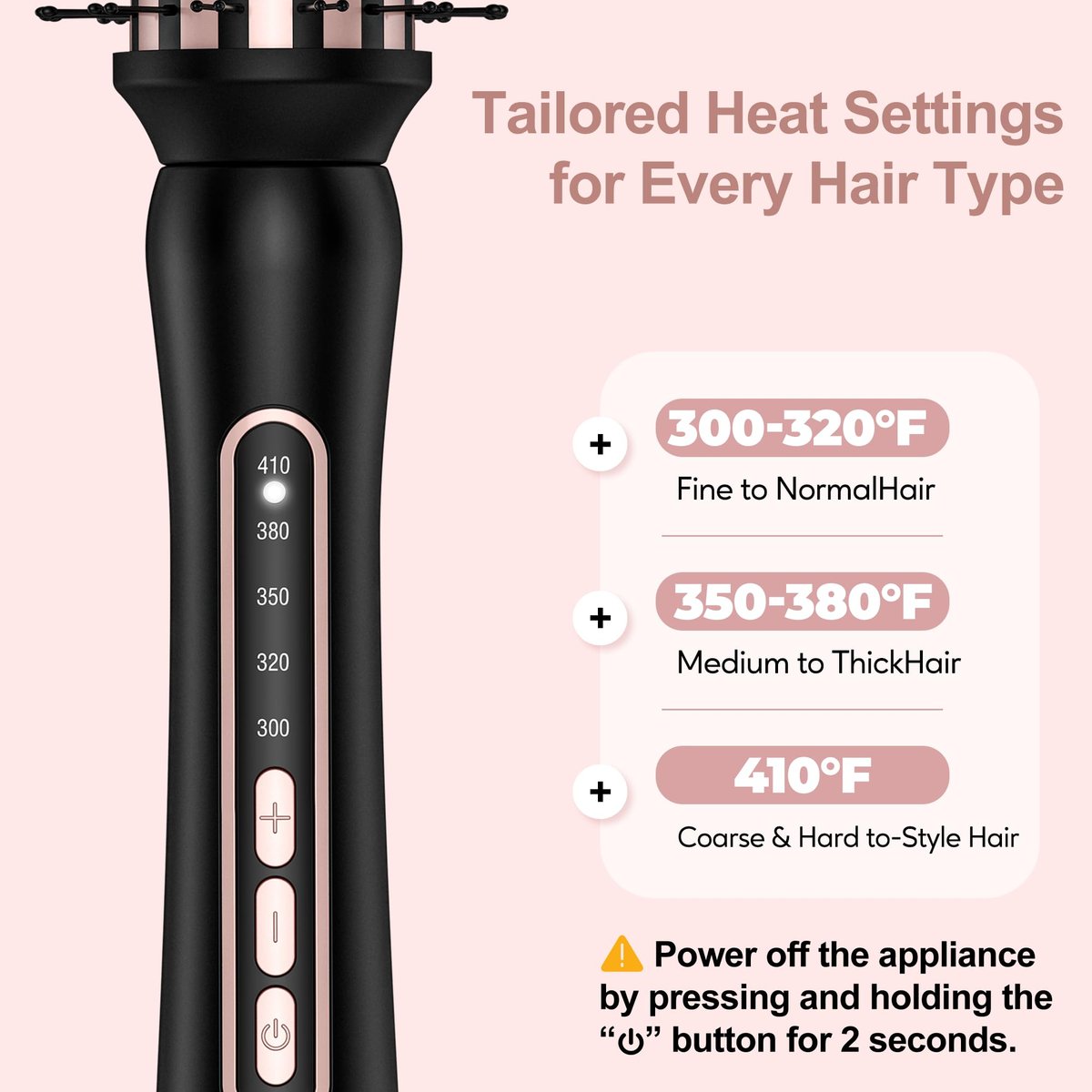 Farery Thermal Brush 5 Adjustable Temps, 1.5 Inch Hot Curling Brush for Big Bouncy Curls, Non-Blowing Heated Round Brush, Ceramic Curling Wand for Medium & Long Hair, Dual Voltage for Travel Avelisse