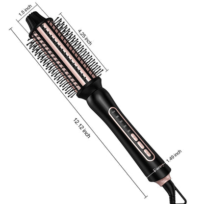 Farery Thermal Brush 5 Adjustable Temps, 1.5 Inch Hot Curling Brush for Big Bouncy Curls, Non-Blowing Heated Round Brush, Ceramic Curling Wand for Medium & Long Hair, Dual Voltage for Travel Avelisse