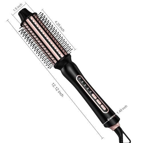 Farery Thermal Brush 5 Adjustable Temps, 1.5 Inch Hot Curling Brush for Big Bouncy Curls, Non-Blowing Heated Round Brush, Ceramic Curling Wand for Medium & Long Hair, Dual Voltage for Travel Avelisse