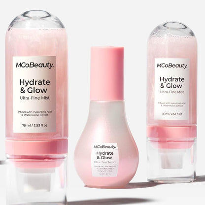 MCoBeauty Hydrate & Glow Ultra Fine Mist - Hydrating Face & Body Spray with Hyaluronic Acid, Watermelon Extract & Aloe Vera - Vegan & Cruelty Free