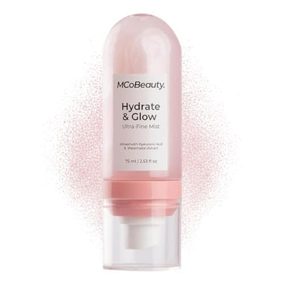 MCoBeauty Hydrate & Glow Ultra Fine Mist - Hydrating Face & Body Spray with Hyaluronic Acid, Watermelon Extract & Aloe Vera - Vegan & Cruelty Free