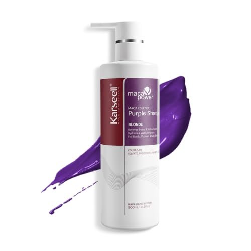Karseell Purple Shampoo for Blonde, Silver & Gray Highlighted Hair - Neutralizes Brass & Yellow Tones, 16.9 oz (500ml) Avelisse