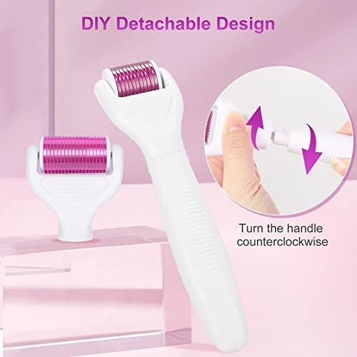 YaFex 6-in-1 Titanium Microneedling Roller Kit - 0.25mm, 0.3mm Replaceable Heads for Face and Body Avelisse