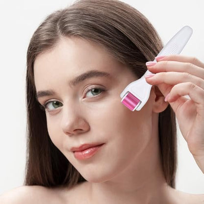 YaFex 6-in-1 Titanium Microneedling Roller Kit - 0.25mm, 0.3mm Replaceable Heads for Face and Body Avelisse