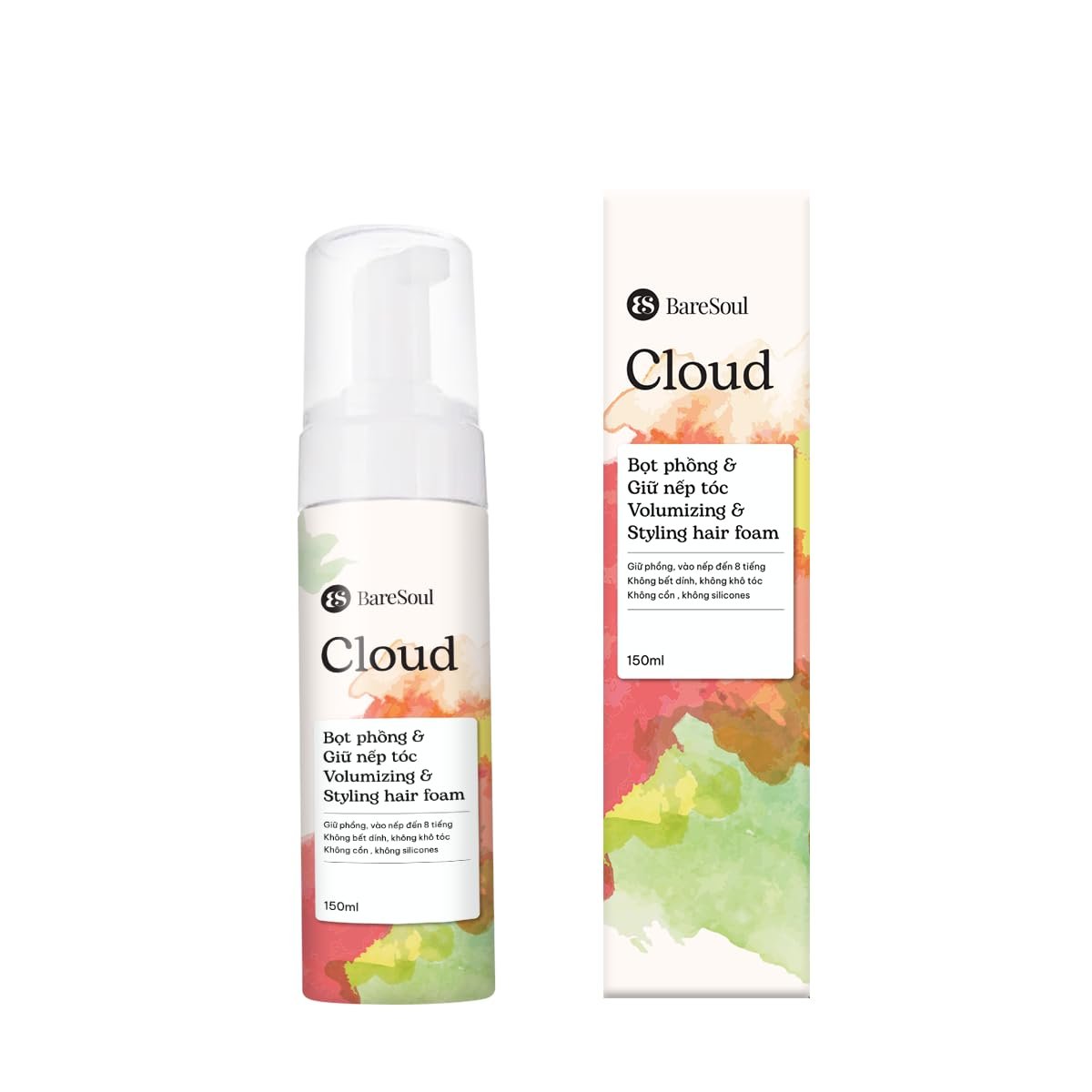 BareSoul Cloud Styling Hair Foam 150ml – Volumizing Hair Foam for Long-Lasting Style - görsel 1