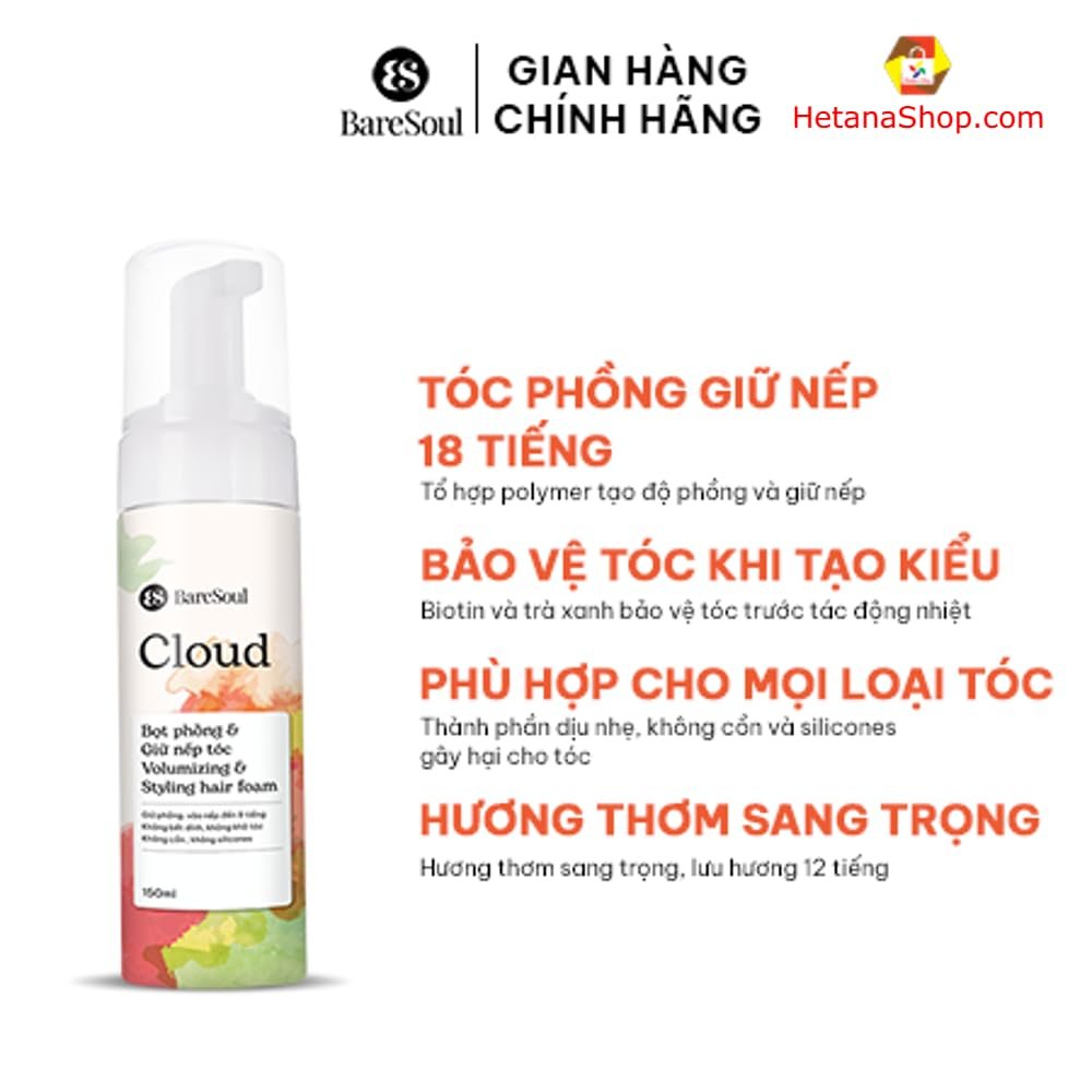 BareSoul Cloud Styling Hair Foam 150ml – Volumizing Hair Foam for Long-Lasting Style - görsel 6
