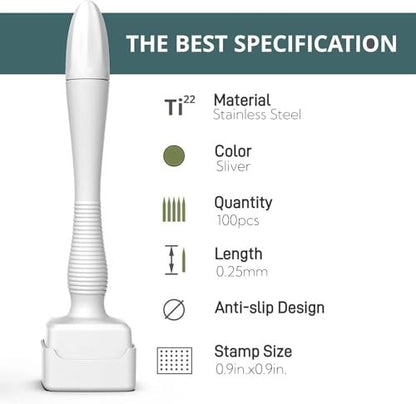 Derma Stamp for Hair & Beard Micro-exfoliating Tool - Dermastamp for Women and Men