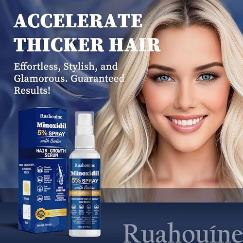 5% Minoxidil Hair Growth Spray with Brush for Women & Men, Minoxidil Biotin for Beard Growth, 60ml / 2.11 fl.oz - görsel 10