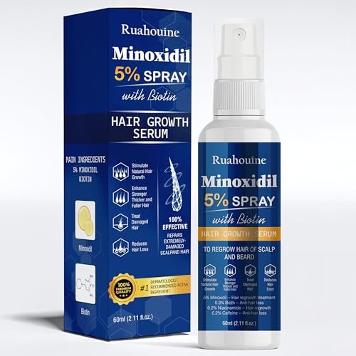 5% Minoxidil Hair Growth Spray Serum - Hair Regrowth Treatment for Men and Women, Strengthens and Thickens Hair for Fuller, Longer Results, Beard and Facial Hair Enhancer - görsel 2