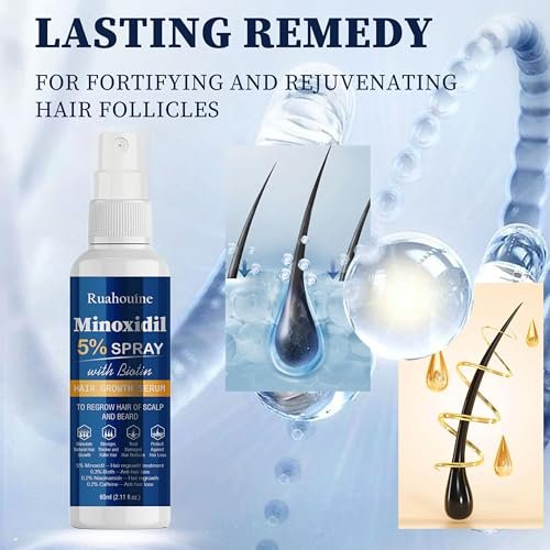 5% Minoxidil Hair Growth Spray Serum - Hair Regrowth Treatment for Men and Women, Strengthens and Thickens Hair for Fuller, Longer Results, Beard and Facial Hair Enhancer - görsel 14