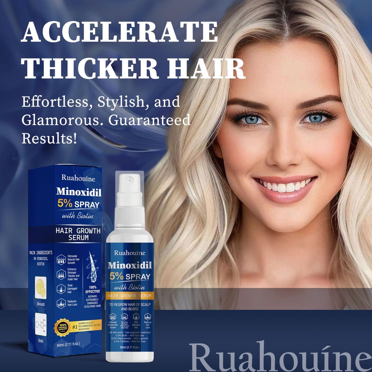 5% Minoxidil Hair Growth Spray Serum - Hair Regrowth Treatment for Men and Women, Strengthens and Thickens Hair for Fuller, Longer Results, Beard and Facial Hair Enhancer - görsel 17