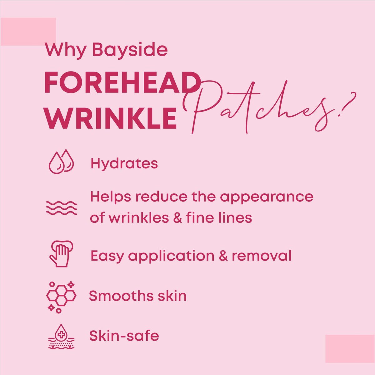 Bayside Forehead Wrinkle Patches | Non-Invasive Reusable Skin Care Solution for Fine Lines & Wrinkles | Pack of 2 Avelisse