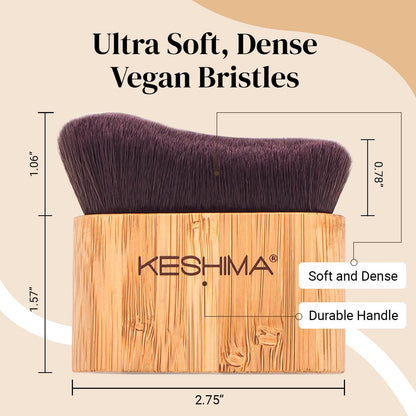 Keshima Self Tanner Brush – Large Kabuki Tan Applicator for Face and Body, Smooth & Even Coverage