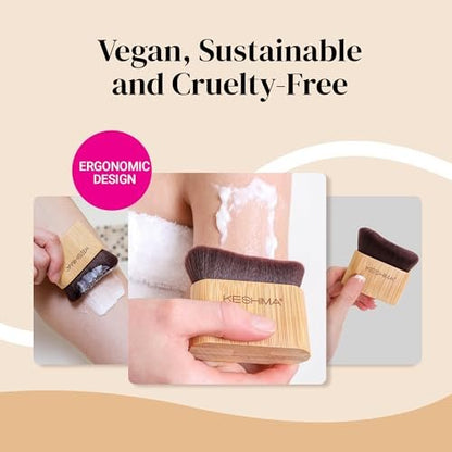 Keshima Self Tanner Brush – Large Kabuki Tan Applicator for Face and Body, Smooth & Even Coverage