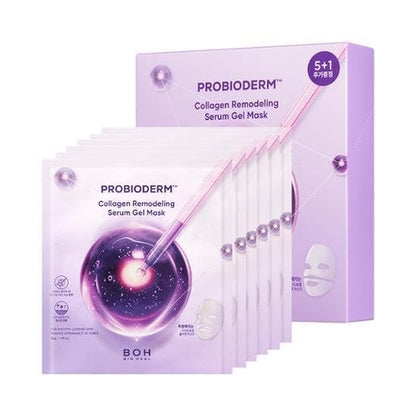 BIOHEAL BOH PROBIODERM™ Collagen Remodeling Serum Gel Mask – 6 Pack Hydrogel Masks with Collagen Capsules for Firmness & Pore Refinement