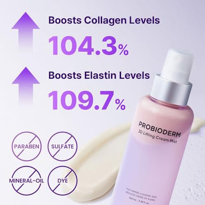 BIOHEAL BOH Probioderm 3D Lifting Cream Mist - 3.38 fl oz | Korean Face Mist for Instant Glow & Firm Skin Avelisse