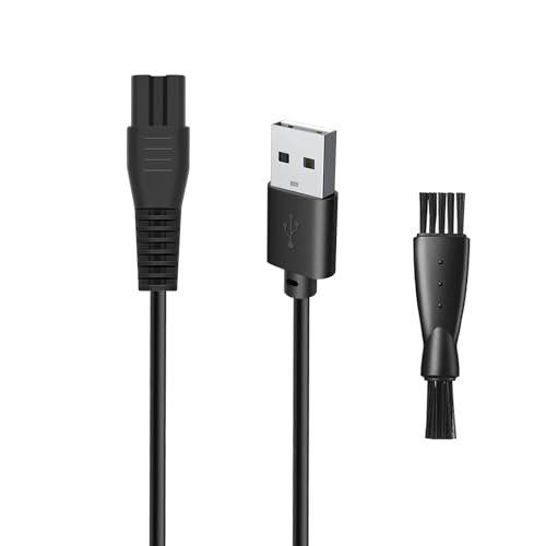 5V USB Charger Cable for Freebird Head Shaver Kit – wotdmu Compatible FlexSeries Electric Head Hair Shaver Charging Cord with Cleaning Brush (3.3ft) - görsel 2