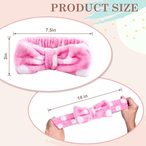 9-Pack Microfiber Spa Headbands for Women - Bow Shower Hair Bands for Face Wash, Skincare, Makeup Removal - görsel 4