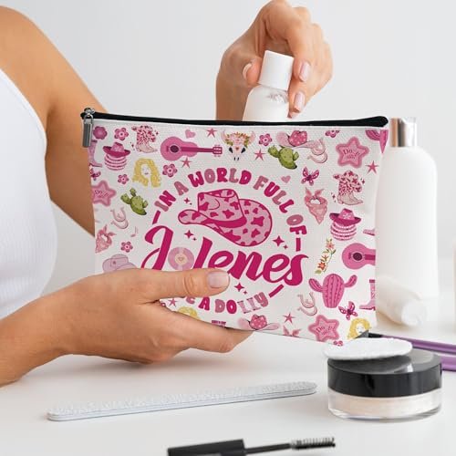 Wybgno Pink Cowgirls Makeup Bag – Silky Lining Cosmetic Pouch for Country Music Lovers - görsel 8
