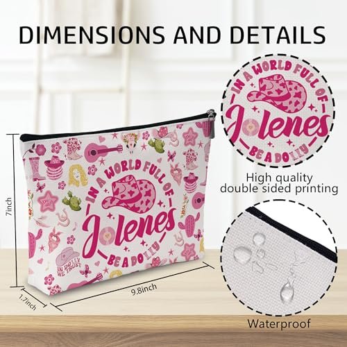 Wybgno Pink Cowgirls Makeup Bag – Silky Lining Cosmetic Pouch for Country Music Lovers - görsel 4