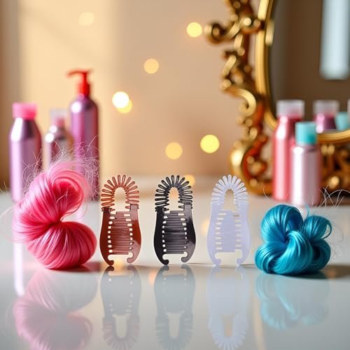 3-Piece Colorful Elongated Interlocking Plastic Banana Clip Hair Combs for Women - Two-Sided Hair Combs Ponytail Clincher Hair Accessories - görsel 12