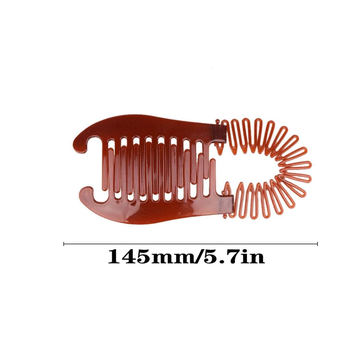 3-Piece Colorful Elongated Interlocking Plastic Banana Clip Hair Combs for Women - Two-Sided Hair Combs Ponytail Clincher Hair Accessories - görsel 3