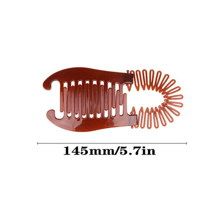 3-Piece Colorful Elongated Interlocking Plastic Banana Clip Hair Combs for Women - Two-Sided Hair Combs Ponytail Clincher Hair Accessories
