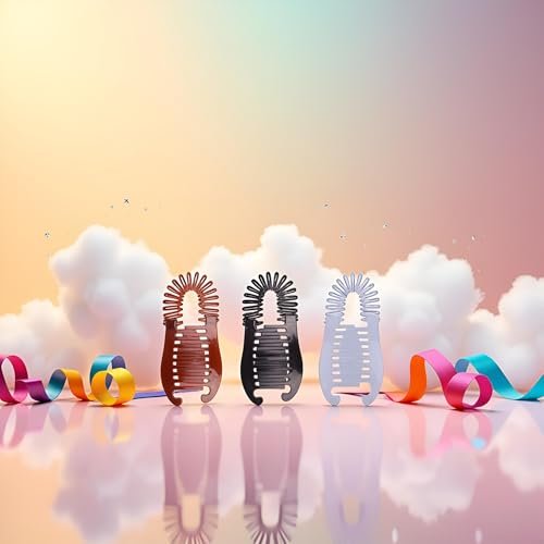 3-Piece Colorful Elongated Interlocking Plastic Banana Clip Hair Combs for Women - Two-Sided Hair Combs Ponytail Clincher Hair Accessories - görsel 8