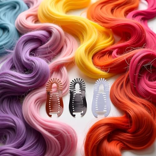3-Piece Colorful Elongated Interlocking Plastic Banana Clip Hair Combs for Women - Two-Sided Hair Combs Ponytail Clincher Hair Accessories - görsel 14