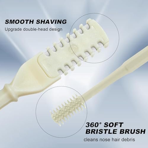 PSKZNSZ 5-Pack 2-in-1 Nasal Cutter - 360° Rotating Nose Trimmer for Women & Men, Double-Sided Nostril Hair Remover Tool (Cream Yellow) - görsel 9