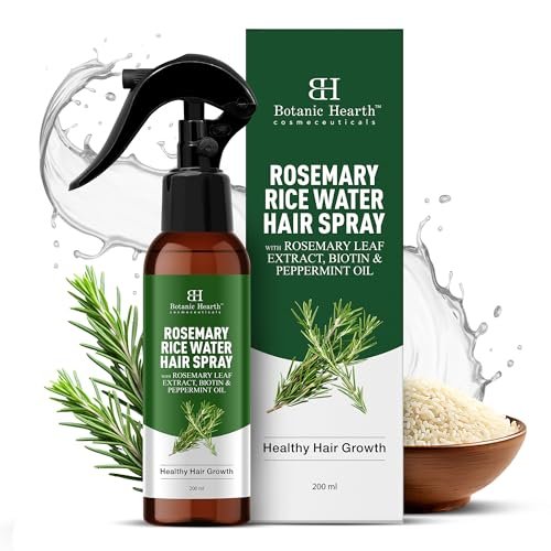 Botanic Hearth Rosemary Rice Water Spray for Hair Growth - Korean Scalp Detox & Hydrating Hair Treatment for Thinning, Anti-Itch & Anti-Flake, Sulfate & Paraben Free (6.8 fl oz) Avelisse