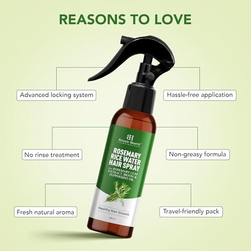 Botanic Hearth Rosemary Rice Water Spray for Hair Growth - Korean Scalp Detox & Hydrating Hair Treatment for Thinning, Anti-Itch & Anti-Flake, Sulfate & Paraben Free (6.8 fl oz) Avelisse