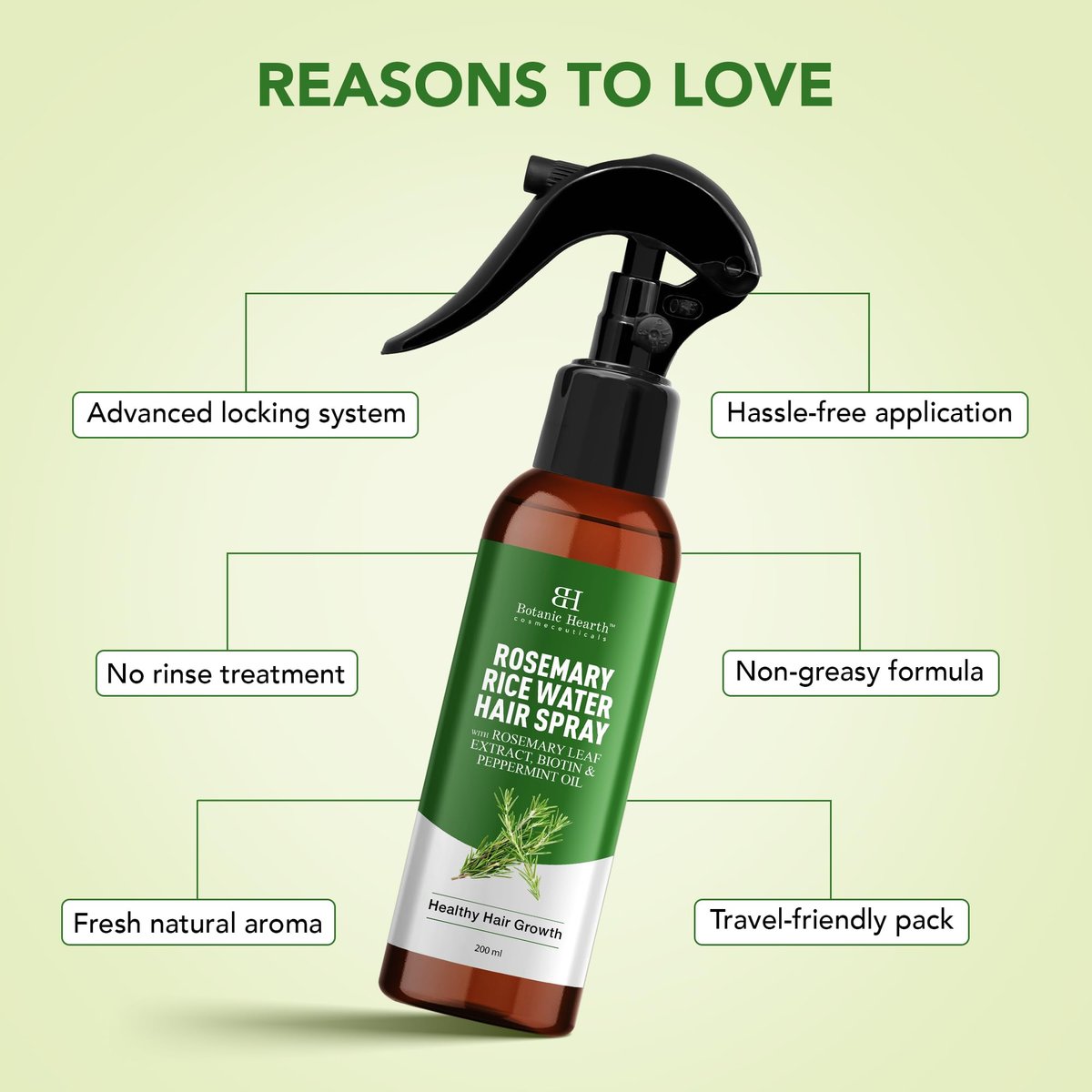 Botanic Hearth Rosemary Rice Water Spray for Hair Growth - Korean Scalp Detox & Hydrating Hair Treatment for Thinning, Anti-Itch & Anti-Flake, Sulfate & Paraben Free (6.8 fl oz) Avelisse