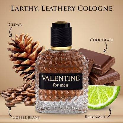 URBAN COLLECTION Valentine for Men Eau De Parfum – Woody & Gourmand Fragrance with Roasted Coffee Bean, Chocolate & Hazelnut – 3.4 Fl Oz Avelisse