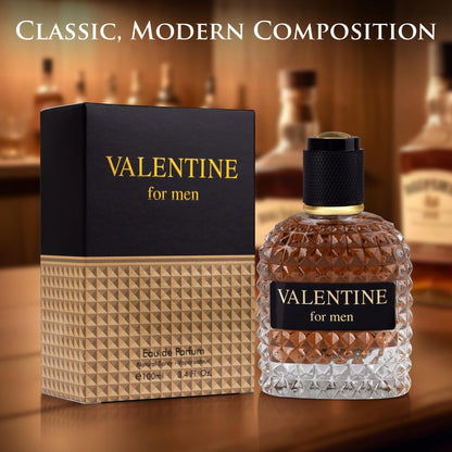 URBAN COLLECTION Valentine for Men Eau De Parfum – Woody & Gourmand Fragrance with Roasted Coffee Bean, Chocolate & Hazelnut – 3.4 Fl Oz Avelisse