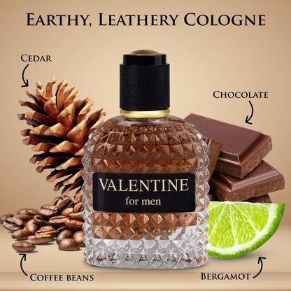 URBAN COLLECTION Valentine for Men Eau De Parfum – Woody & Gourmand Fragrance with Roasted Coffee Bean, Chocolate & Hazelnut – 3.4 Fl Oz Avelisse
