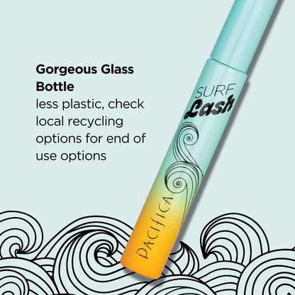 Pacifica Surf Lash Mascara – Water-Resistant, Jojoba Oil & Vegan Pectin Formula for Long, Full Lashes, Half-Pipe Twisted Wand, Vegan & Cruelty-Free (Black, 0.24 oz) Avelisse