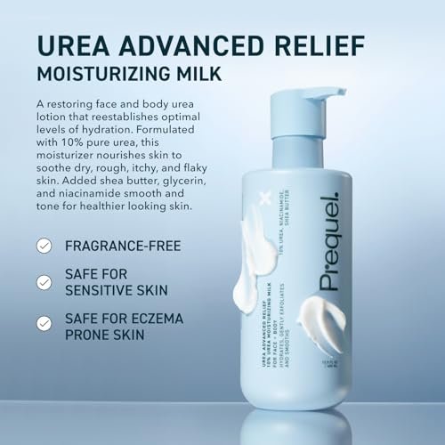Prequel Skin Urea 10% Moisturizing Lotion for Face & Body, Unscented, Hydrating Cream for Extremely Dry & Sensitive Skin, 6.75 fl oz, Pack of 2 Avelisse