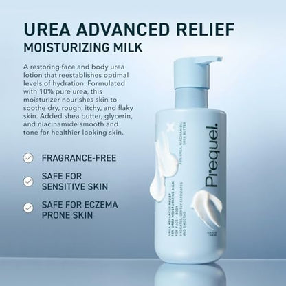 Prequel Skin Urea 10% Moisturizing Lotion for Face & Body, Unscented, Hydrating Cream for Extremely Dry & Sensitive Skin, 6.75 fl oz, Pack of 2 Avelisse