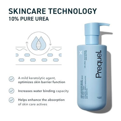 Prequel Skin Urea 10% Moisturizing Lotion for Face & Body, Unscented, Hydrating Cream for Extremely Dry & Sensitive Skin, 6.75 fl oz, Pack of 2 Avelisse